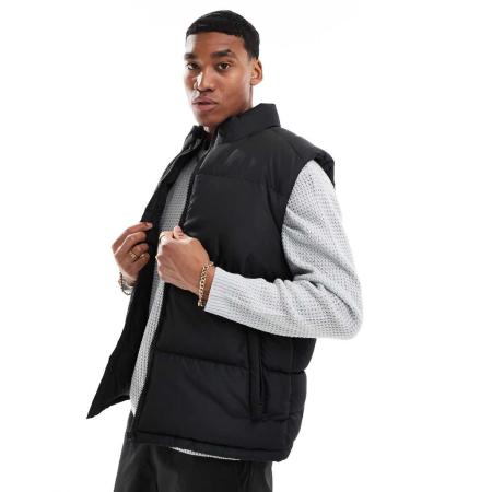 Brave Soul - Gilet met opstaande boord in zwart