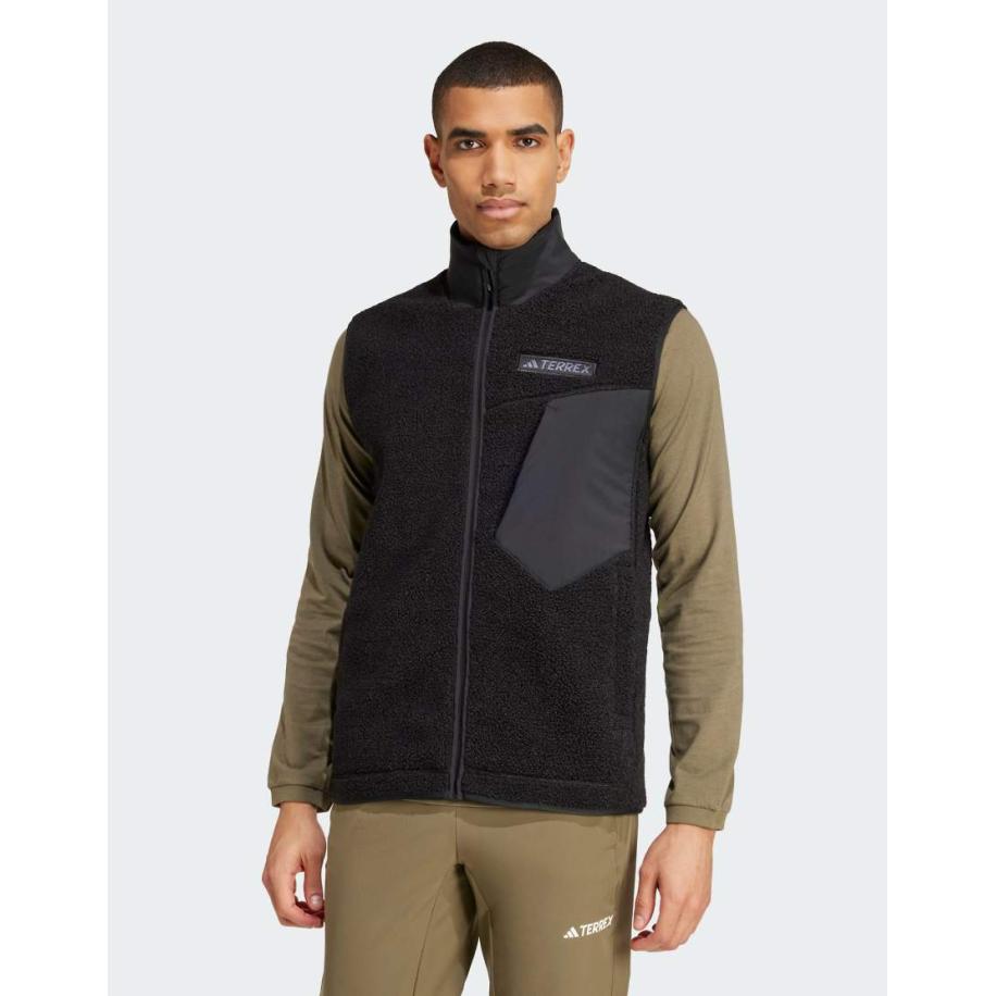 adidas - Terrex Xploric - Bodywarmer van hoogpolig fleece in zwart Zwart