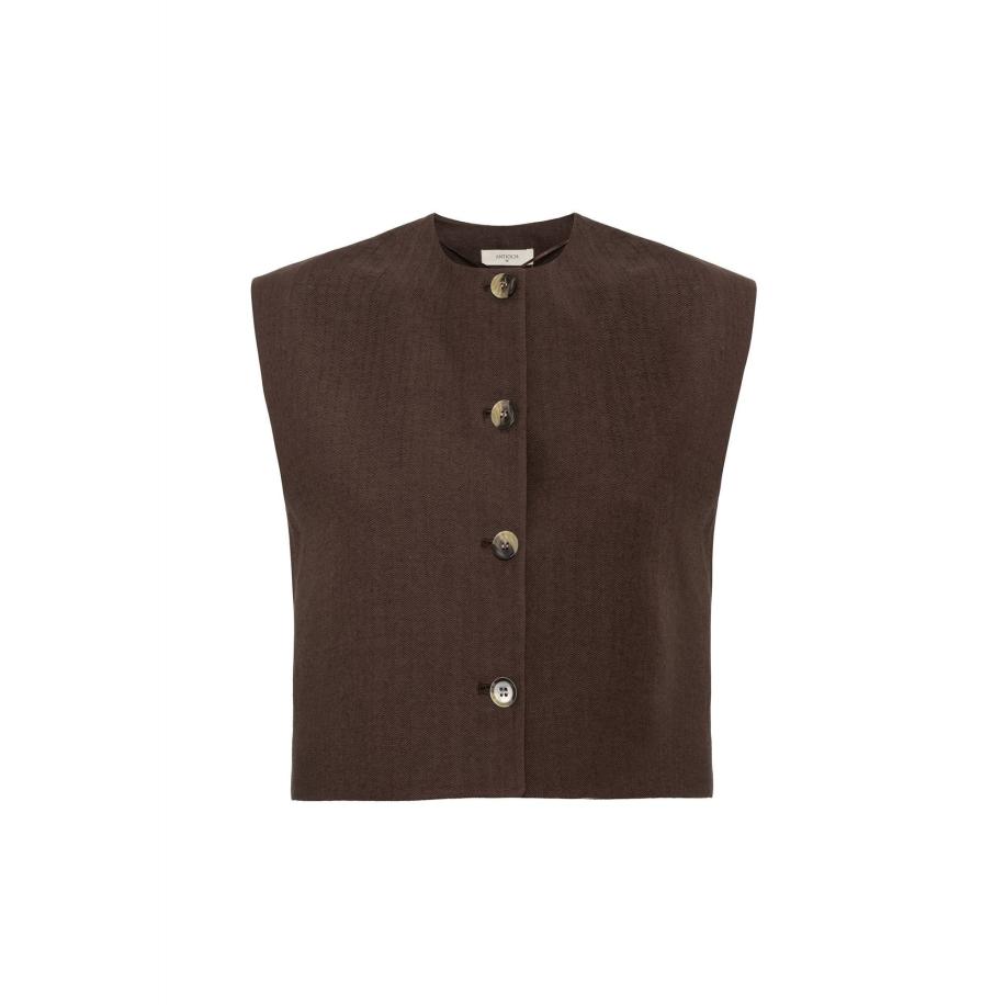 Antioch Antioch Bodywarmer donkerbruin / offwhite -