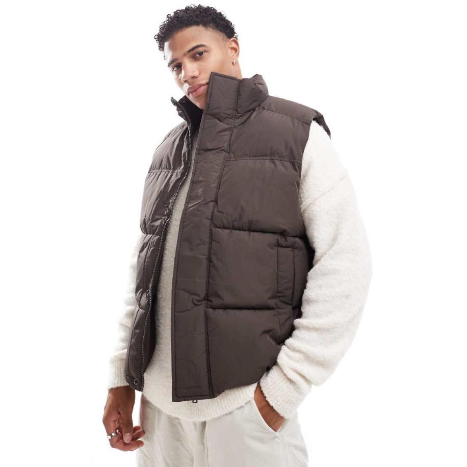 Jack & Jones - Gewatteerde bodywarmer in bruin Bruin