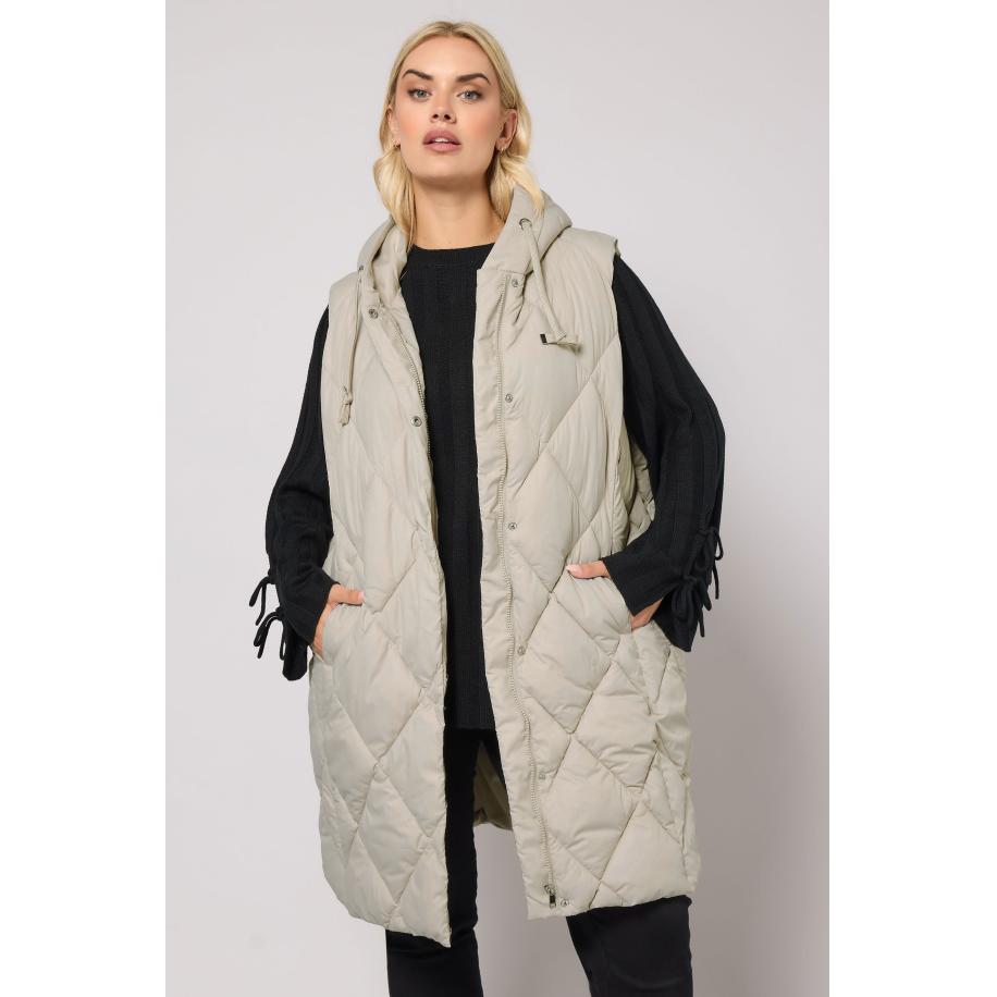Yours Curve Ivoorwit Midi Gilet Size 58-60 Wit