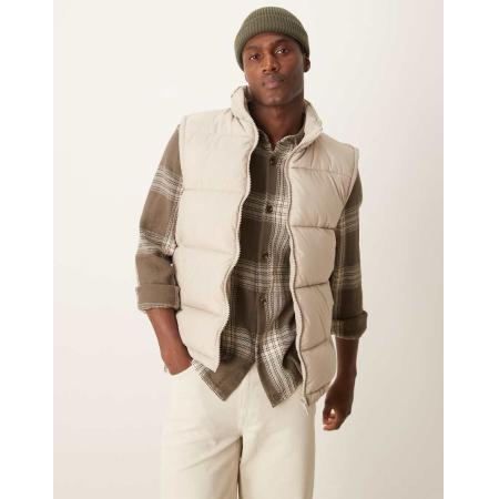 New Look - Gewatteerde bodywarmer in kiezelkleur-Neutraal