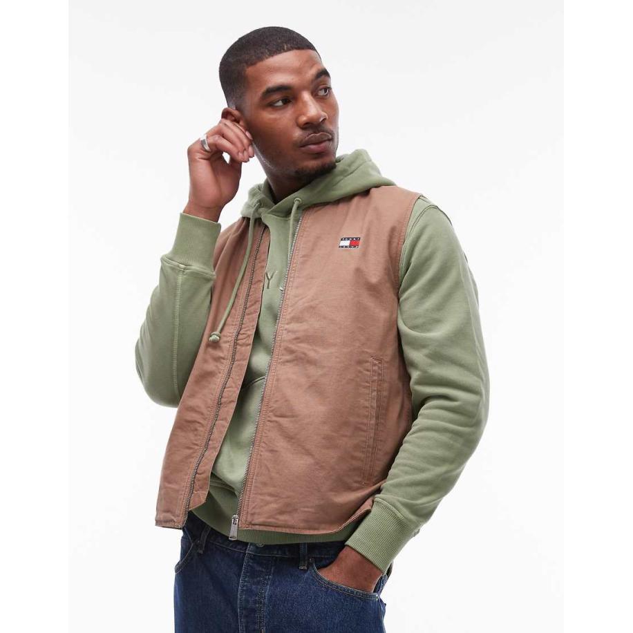 Tommy Jeans - Gilet van denim in bruin Bruin