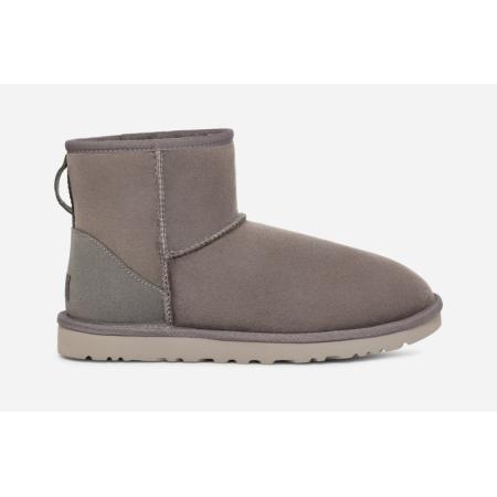 UGG® Classic Mini Laarzen voor Heren in Grey, Maat 40, Leder/Shearling/Suede