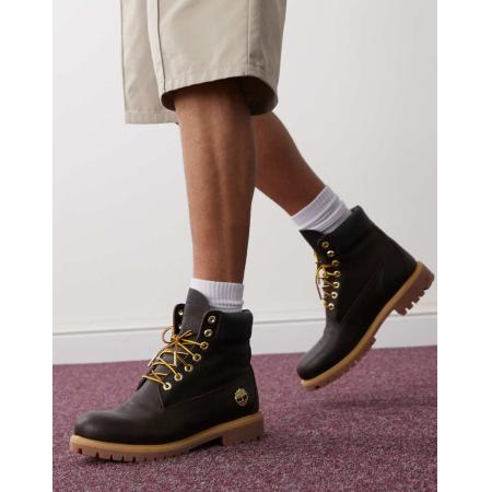 Timberland - Leren laarzen van 6 inch in donker espressobruin