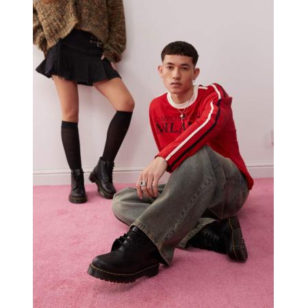 Dr.Martens - 101 Bex - Uniseks laarzen met 6 veteroogjes in van zwart glad leer