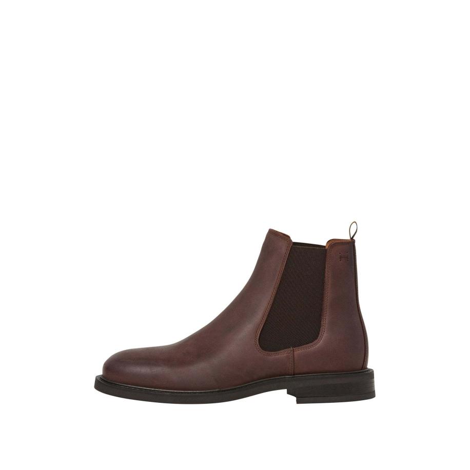 Hackett London Hackett London Chelsea boots MASON CRUST donkerbruin -