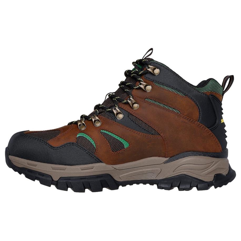 Skechers SKECHERS Veterboots donkerbruin / groen / zwart -