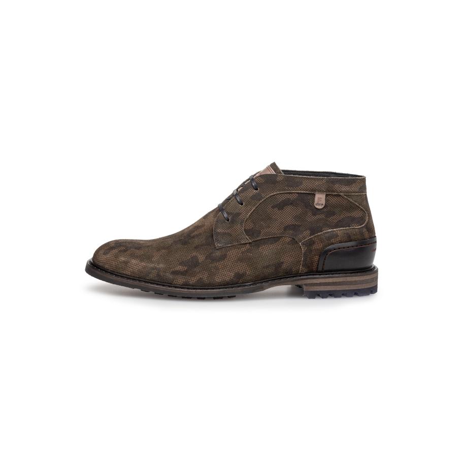 Floris van Bommel Chukka Boots Crepi 13 donkerbruin / kaki / donkergroen Groen
