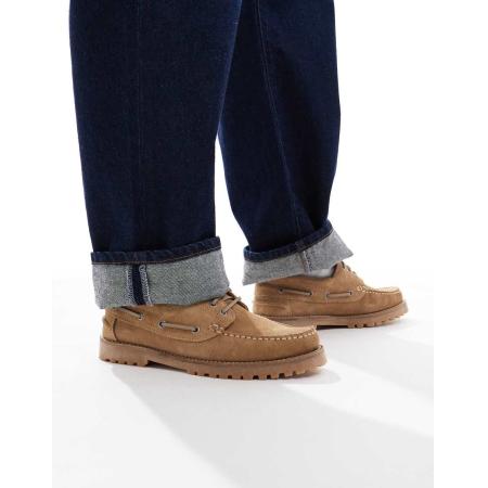 schuh - Princeton - Bootschoenen van beige suède-Bruin