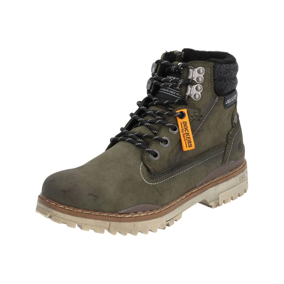 Dockers by Gerli Dockers by Gerli Veterboots olijfgroen / zwart gemêleerd -