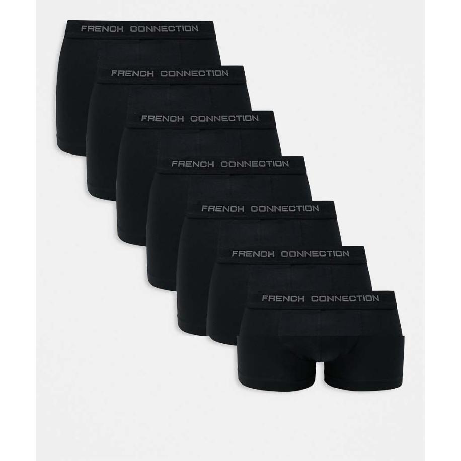 French Connection - Set van 7 boxershorts in zwart Zwart