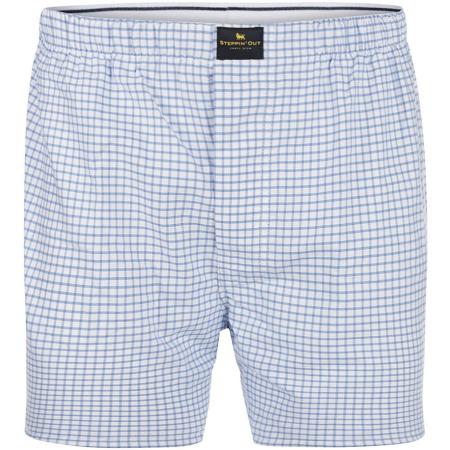 Steppin' Out Boxershort Oxford Ruiten Lichtblauw