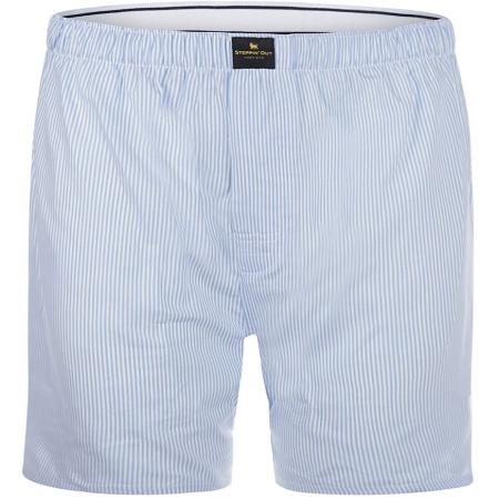 Steppin' Out Boxershort Poplin Gestreept Lichtblauw