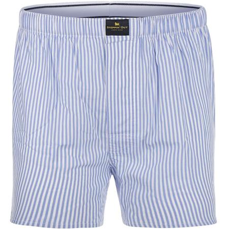 Steppin' Out Boxershort Poplin Streep Blauw