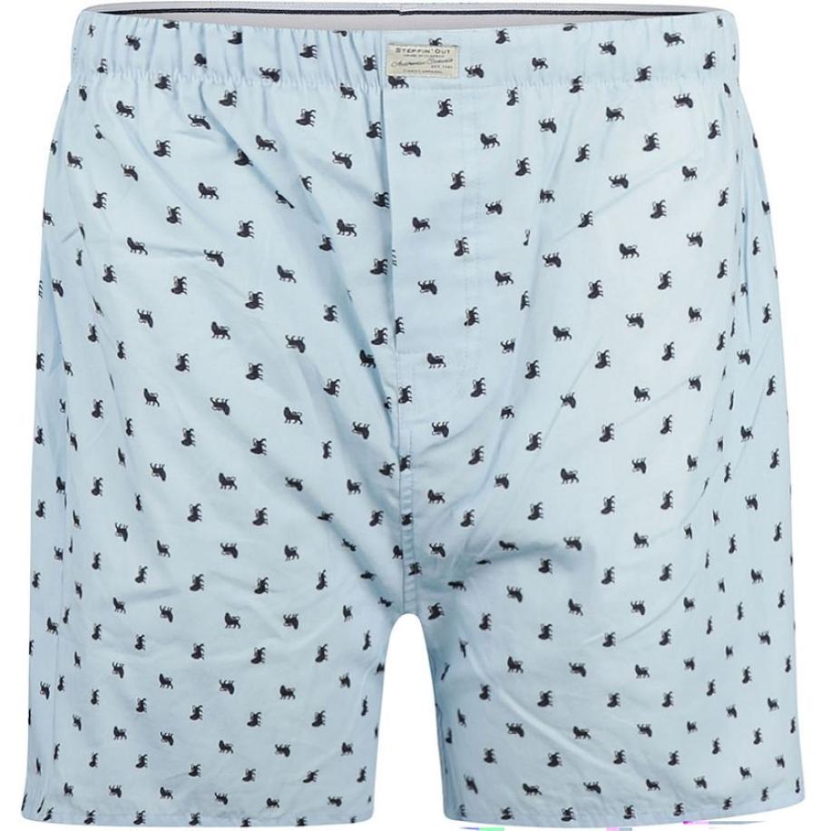 Steppin' Out Boxershort Print Leeuw Lichtblauw Blauw