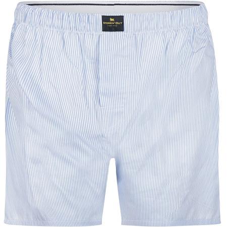 Steppin' Out Boxershort Poplin Streep Lichtblauw