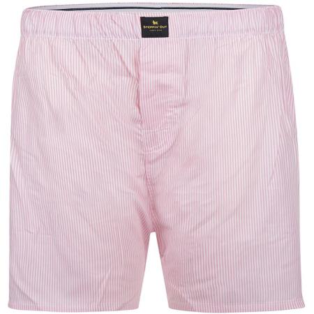 Steppin' Out Boxershort Poplin Streep Lichtroze