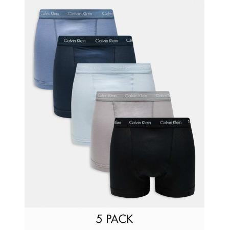 Calvin Klein - Set van 5 boxershorts van stretchkatoen in blauw/neutraal-Veelkleurig