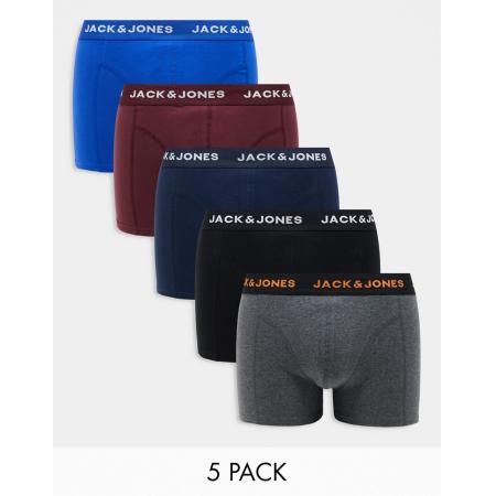 Jack & Jones - Set van 5 boxershorts in verschillende kleuren-Zwart