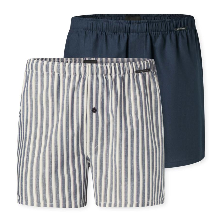 Schiesser SCHIESSER Boxershorts blauw / grijs / wit -