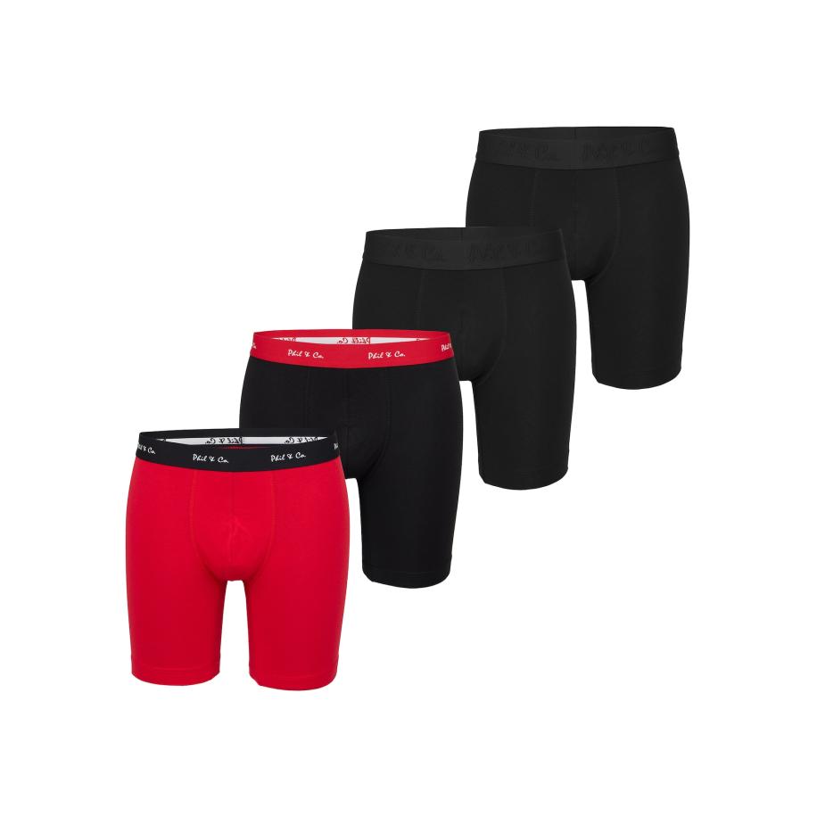 Phil & Co. Berlin Phil & Co. Berlin Boxershorts Long Boxer knalrood / zwart -