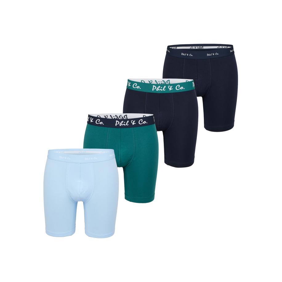 Phil & Co. Berlin Phil & Co. Berlin Boxershorts Long Boxer lichtblauw / groen / zwart -