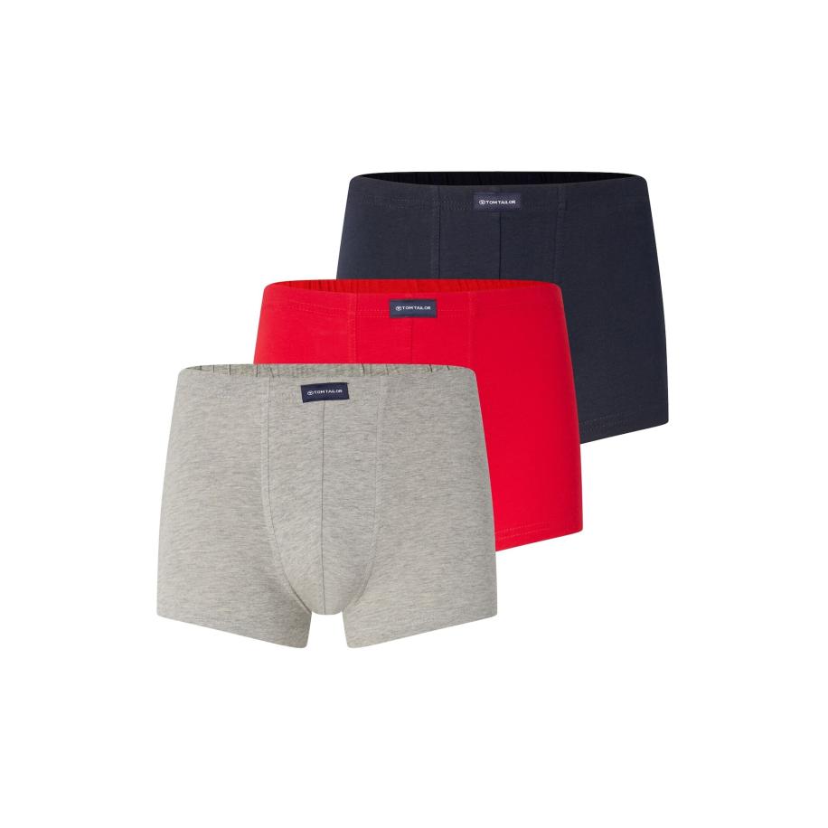 Tom Tailor TOM TAILOR Boxershorts donkerblauw / grijs gemêleerd / lichtrood -
