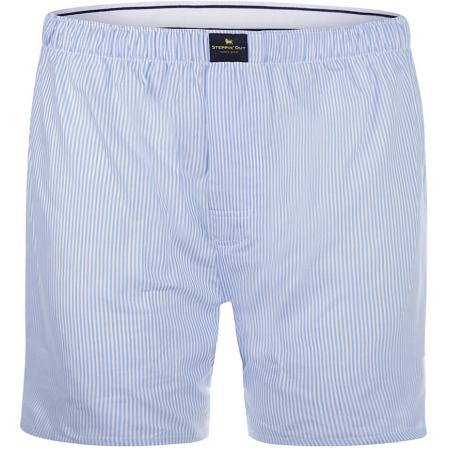 Steppin' Out Boxershort Poplin Strepen Lichtblauw