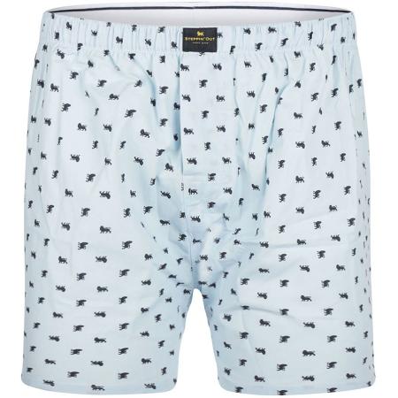 Steppin' Out Boxershort Print Poplin Lichtblauw
