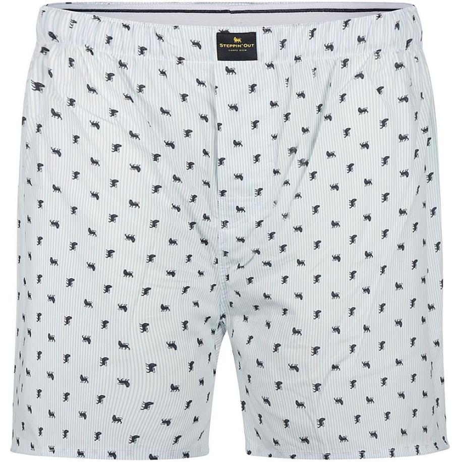 Steppin' Out Boxershort Print Lichtblauw Wit