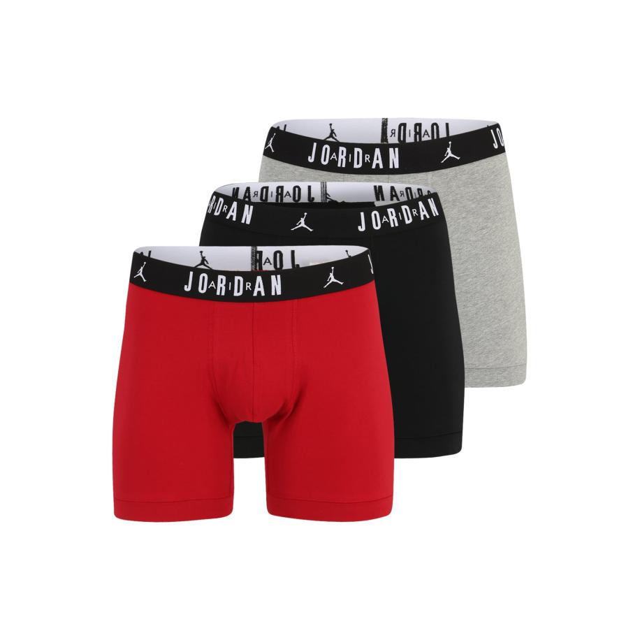 Jordan Jordan Boxershorts FLIGHT Cotton Core Boxer Briefs grijs gemêleerd / rood / zwart / wit -