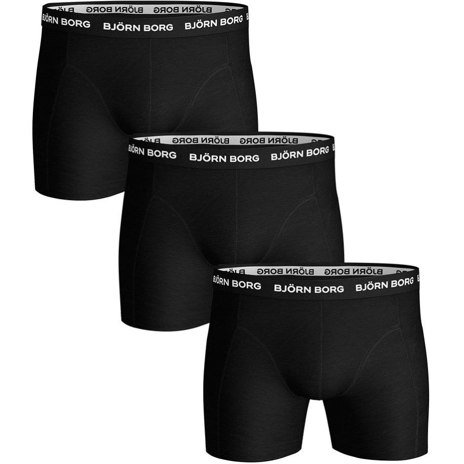 Bjorn Borg Boxers Solid Stretch 3 Pack Black Zwart