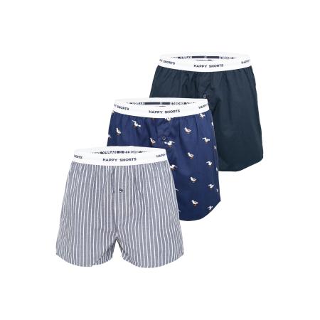 Happy Shorts Happy Shorts Boxershorts navy / nachtblauw / grijs / wit