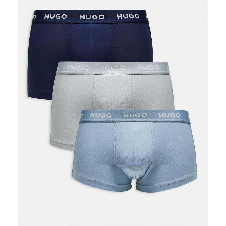 HUGO Red - Set van 3 zwembroeken met logo's in dezelfde tint in wit, marineblauw en lichtblauw-Veelkleurig Multicolor