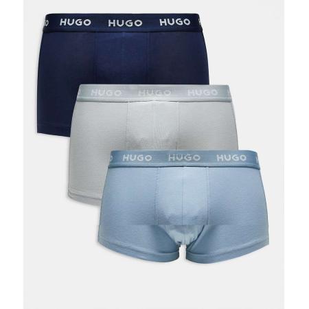 HUGO Red - Set van 3 zwembroeken met logo's in dezelfde tint in wit, marineblauw en lichtblauw-Veelkleurig