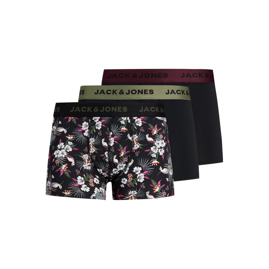 Jack & Jones JACK & JONES Boxershorts JACFlower groen / wijnrood / zwart / wit -