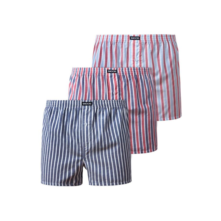SNOCKS SNOCKS Boxershorts opaal / lichtblauw / cranberry / wit -