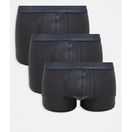 New Look - Set van 3 boxershorts in donkergrijs
