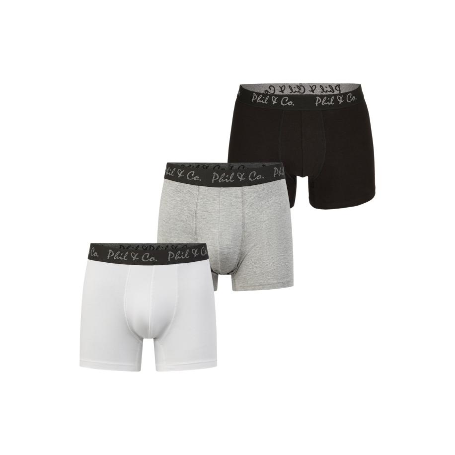 Phil & Co. Berlin Phil & Co. Berlin Boxershorts grijs gemêleerd / zwart / wit -