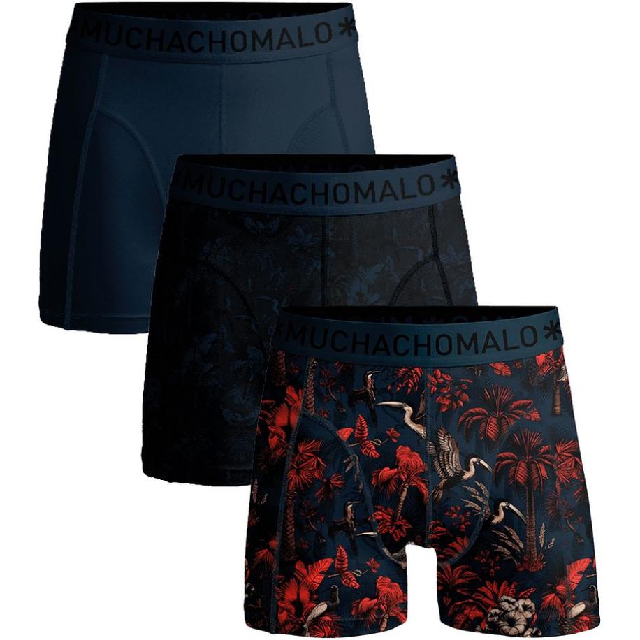 Muchachomalo Boxershorts 3-Pack Palmbirds Blauw