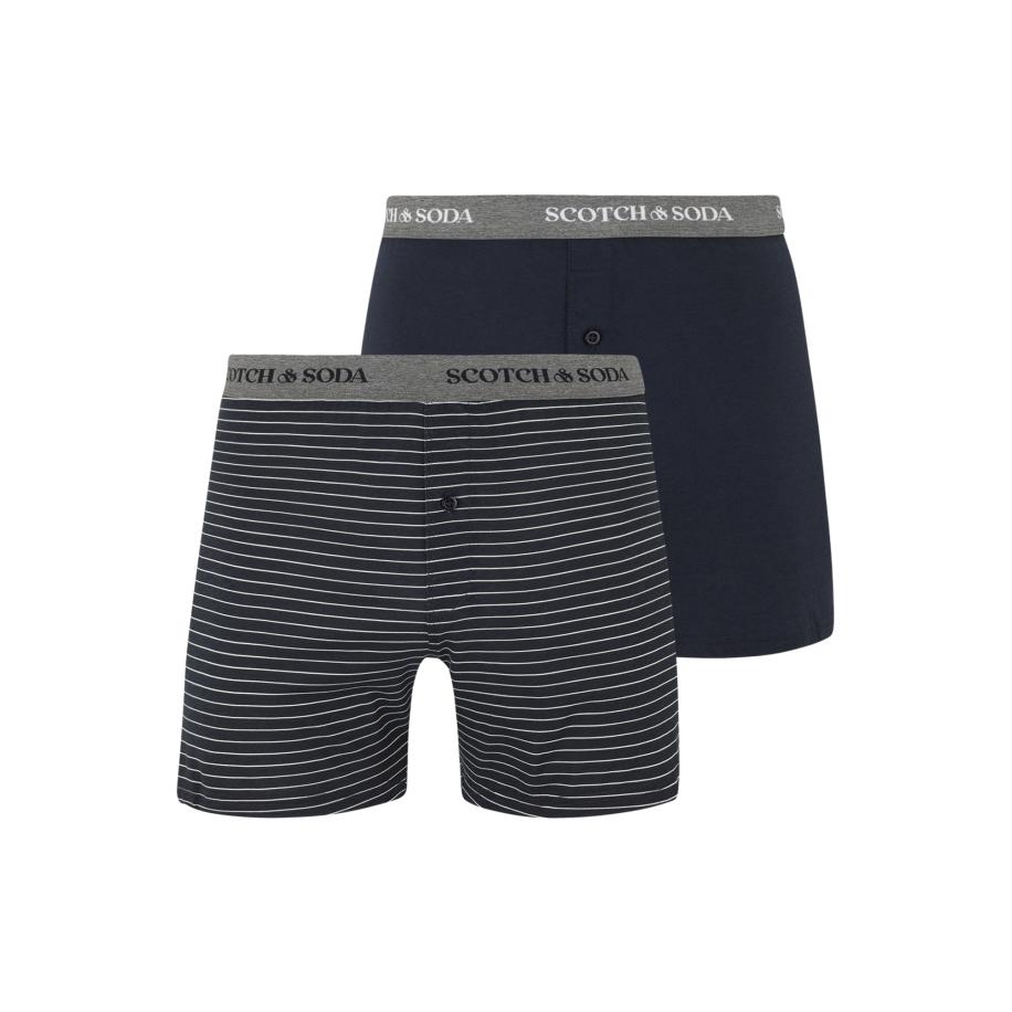 Scotch & Soda SCOTCH & SODA Boxershorts navy / grijs gemêleerd / wit -