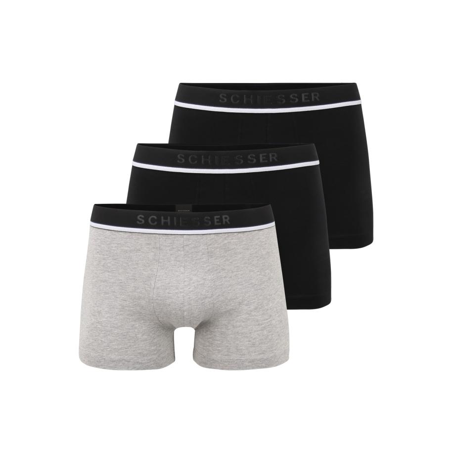Schiesser SCHIESSER Boxershorts grijs gemêleerd / zwart / wit -