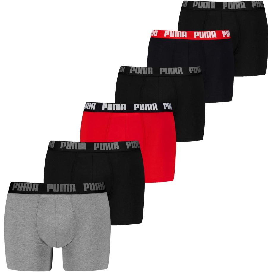 Puma PUMA Boxershorts Everyday grijs gemêleerd / rood / zwart / wit -