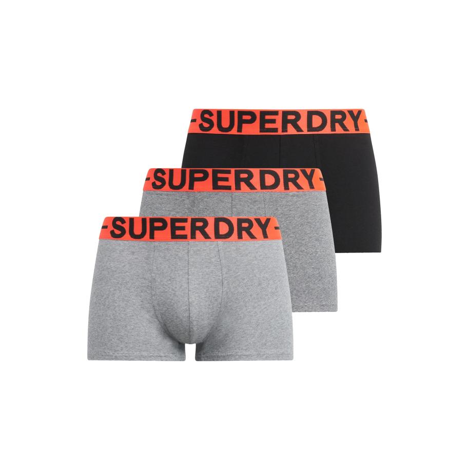Superdry Superdry Boxershorts grijs gemêleerd / lichtoranje / zwart -