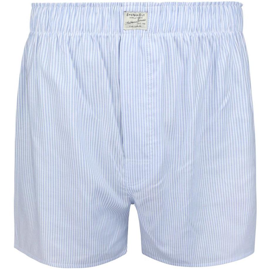 Steppin' Out Boxershort Striped Oxford Blauw Blauw