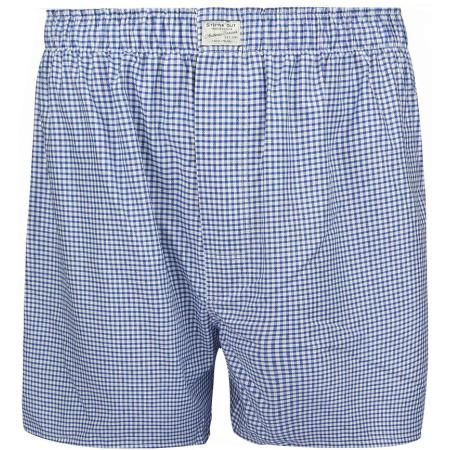 Steppin' Out Boxershort Dobby Ruit Blauw