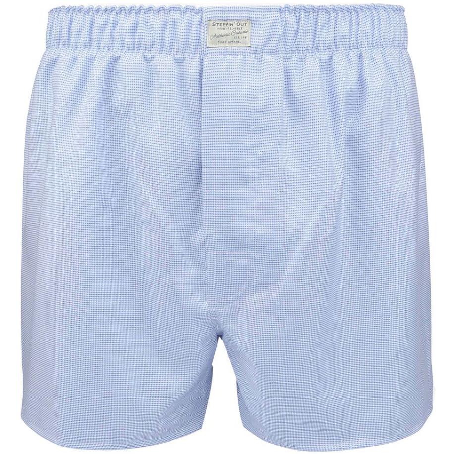 Steppin' Out Boxershort Dobby Print Blauw Blauw