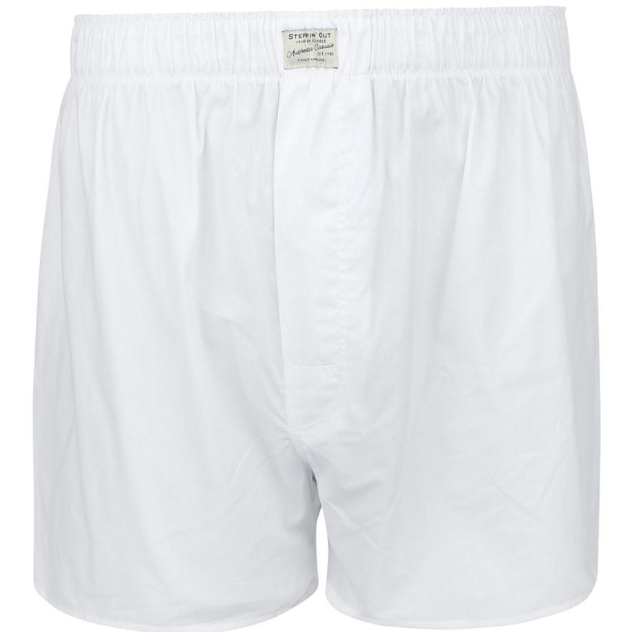 Steppin' Out Boxershort Solid Poplin Wit Wit