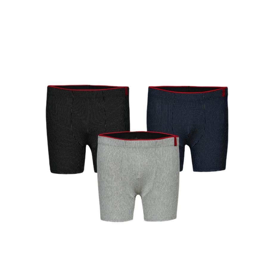 Weweus Weweus Boxershorts navy / lichtgrijs / bloedrood / zwart -